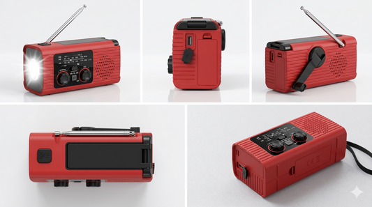Emergency Radio with LED Light Solar Hand Crank